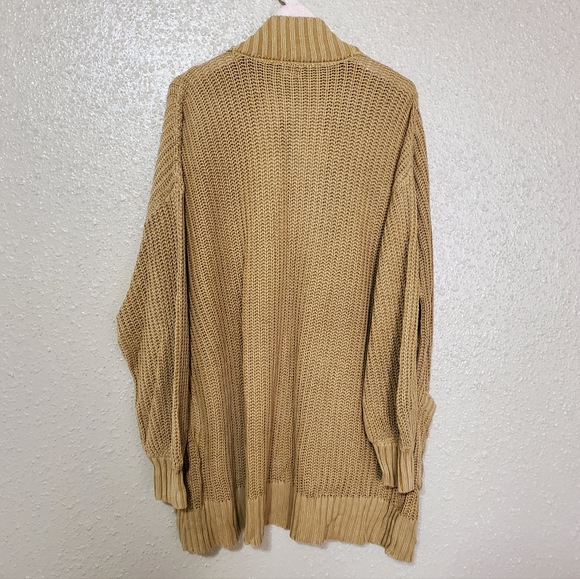 ●SOLD● NWT Women's Aerie Cozy Oversized Bonfire Open Cardigan Sweater - Yellow - Picture 4 of 7